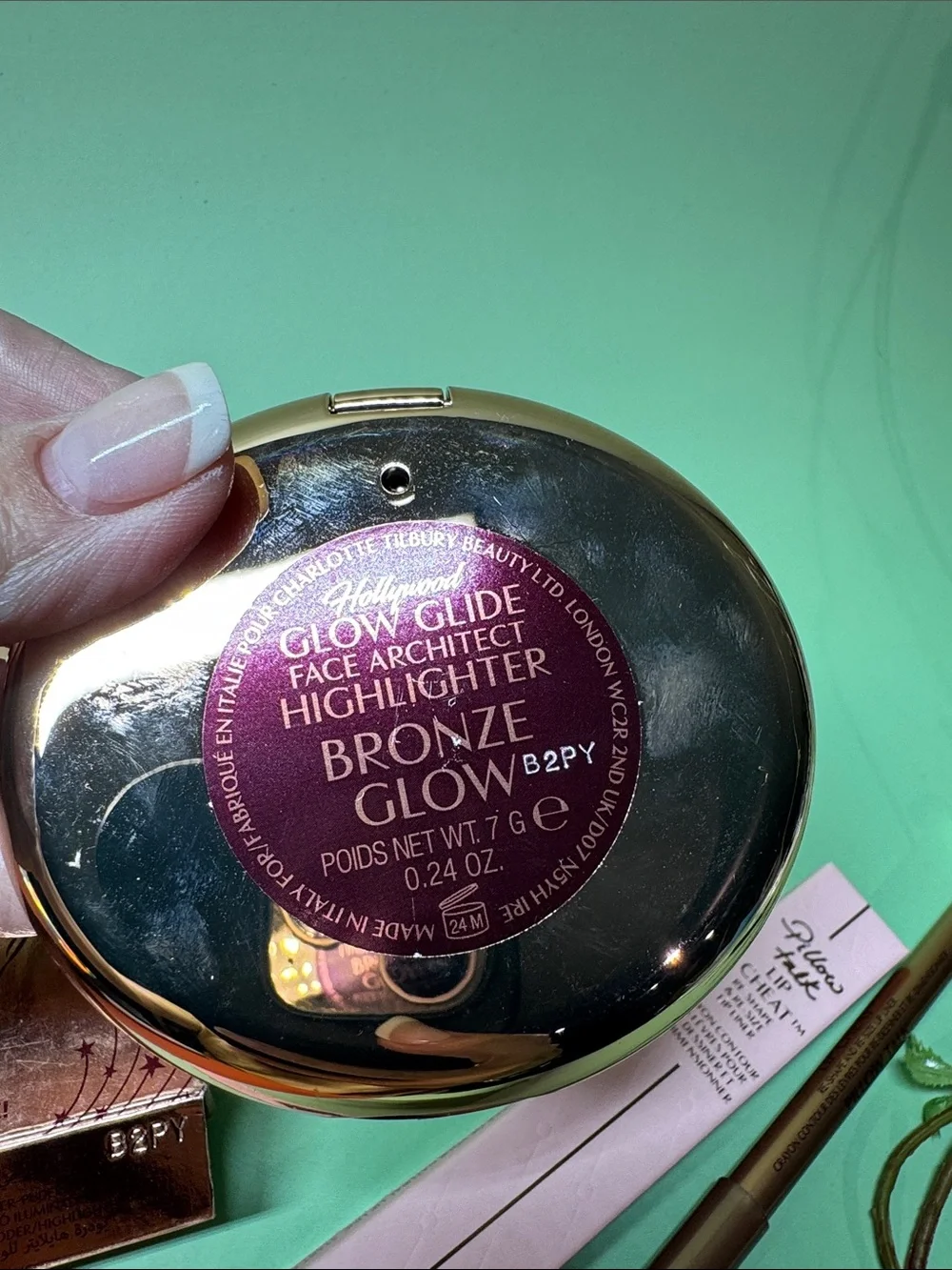 Bronze Glow Glide Face Architect Highlighter Compact & Pillow Talk Lip Liner